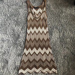 BCBGMAXAZRIA Silk Knit Chevron Dress Size M